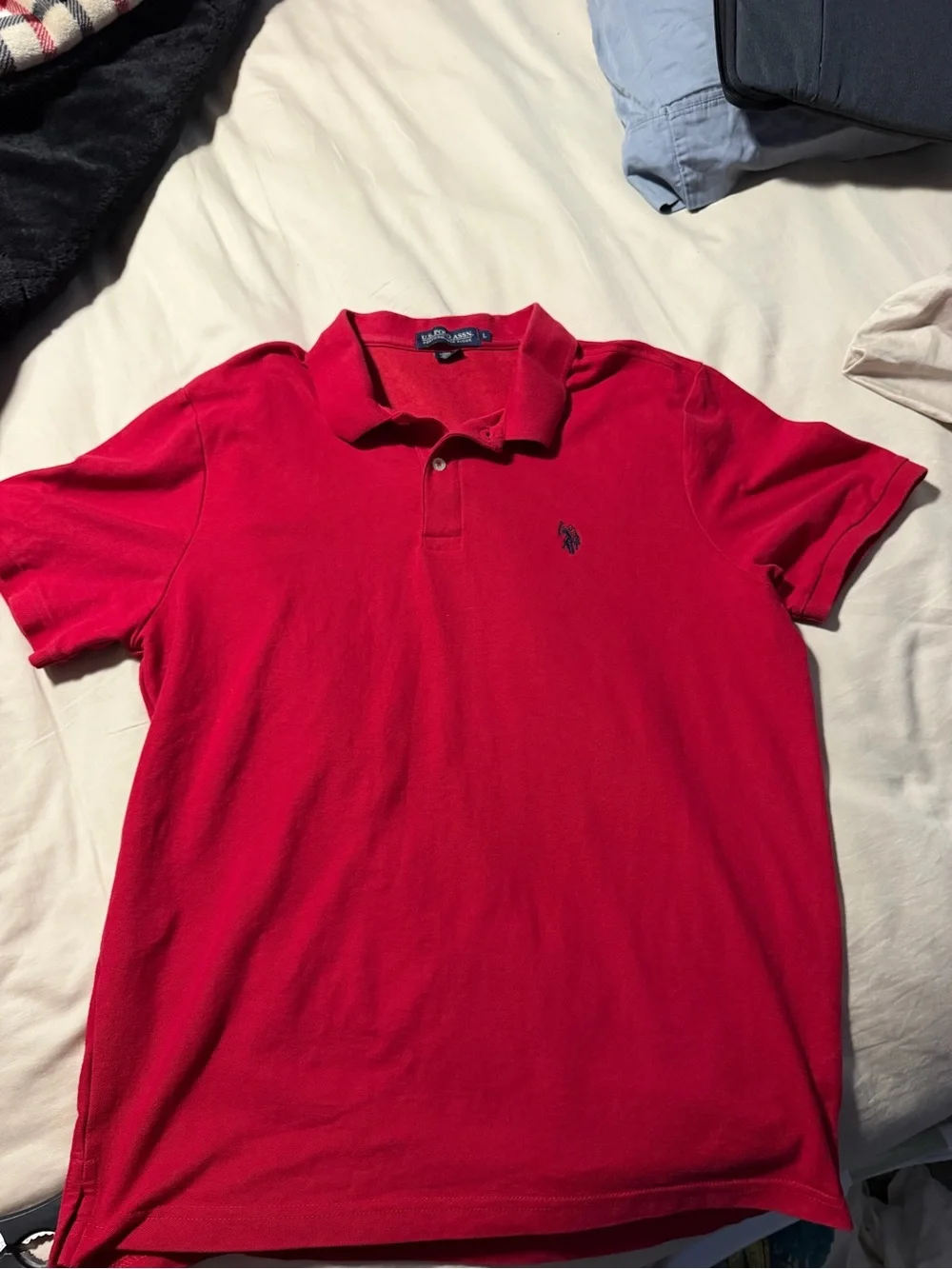U.S. Polo Assn. Men's Red Polo with Navy Logo